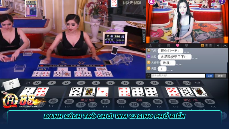 Danh sách trò chơi WM Casino phổ biến